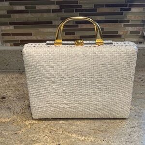 Vintage Rodo Italy Woven Straw Handbag Purse Circa 1970 Italian Mod